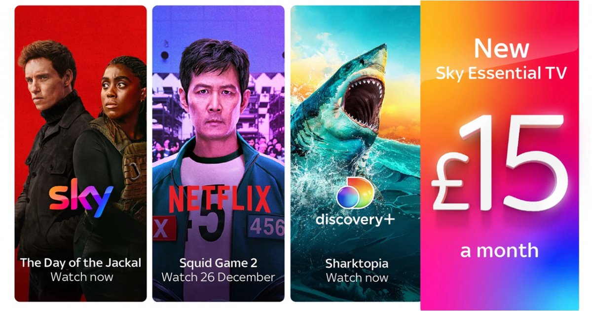 Le nouveau forfait Sky Essential TV vous offre Sky, Netflix et Discovery+ pour seulement 15 £