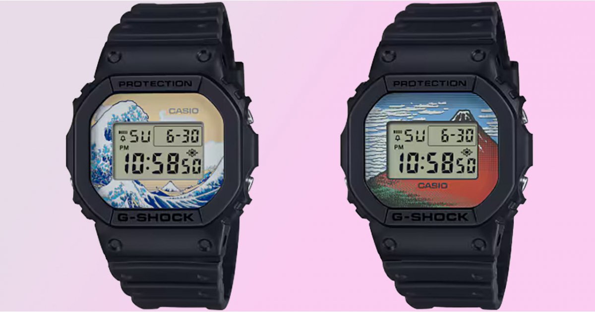 Casio devient arty avec Hokusai peignant des montres numériques G-Shock