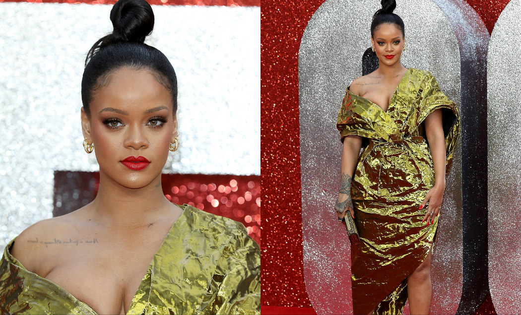 RIHANNA éblouit en or à la première de "Oceans's 8" à Londres