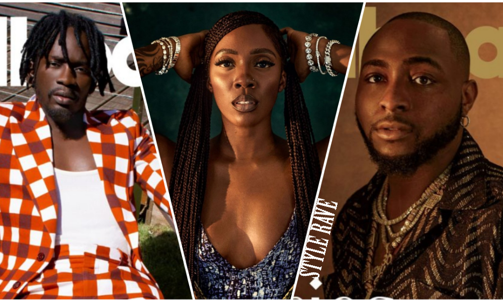 Tiwa Savage, Davido et M. Eazi Grace en couverture du magazine Billboard